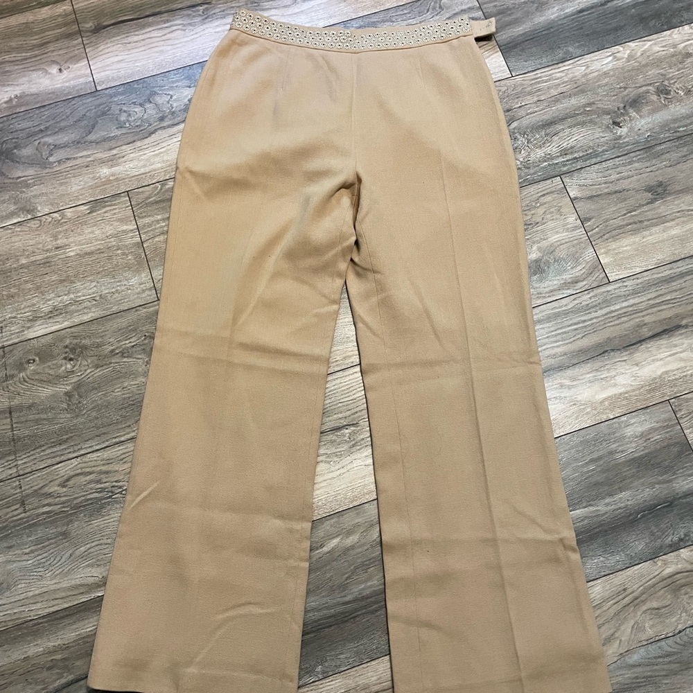 Elegant Tan Oscar De La Renta Women's Pants petite 12p